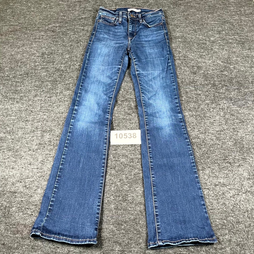 Levi's Slimming Bootcut Jeans Womens 26x32 Blue Medium Wash Cotton Stretch